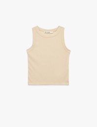 Slim Fit Kolsuz Bisiklet Yaka Basic Bluz