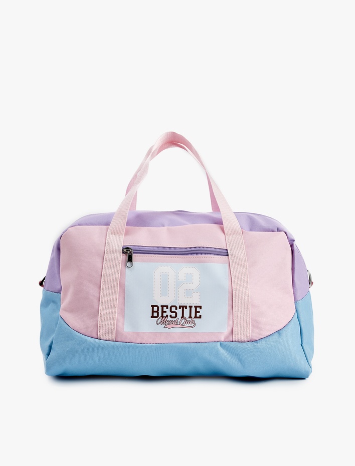 Kız Çocuk Fermuarlı Renkli Spor Çantası