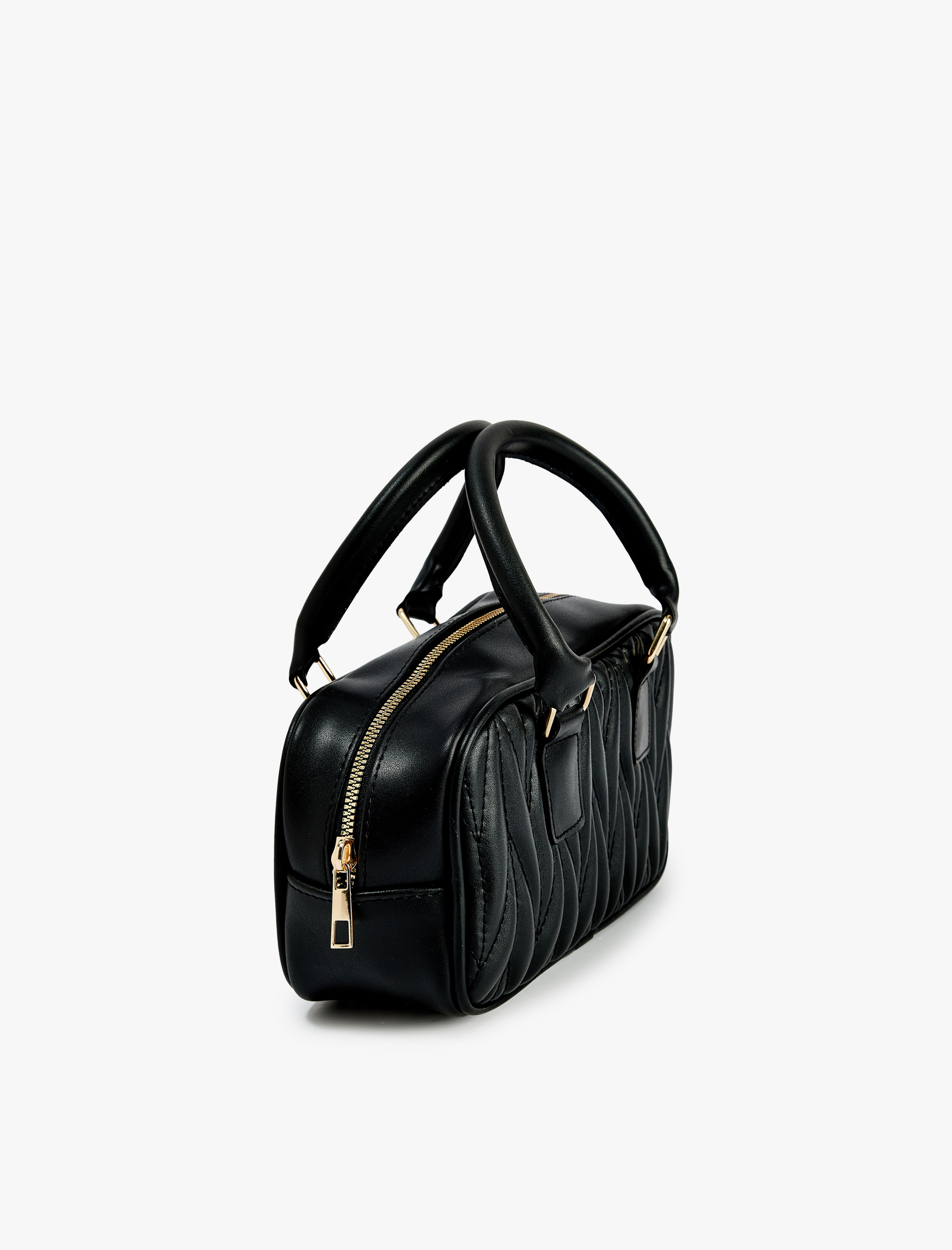  Kadın Dikiş Detaylı Fermuarlı Saplı Askılı Suni Deri El ve Omuz  Çantası