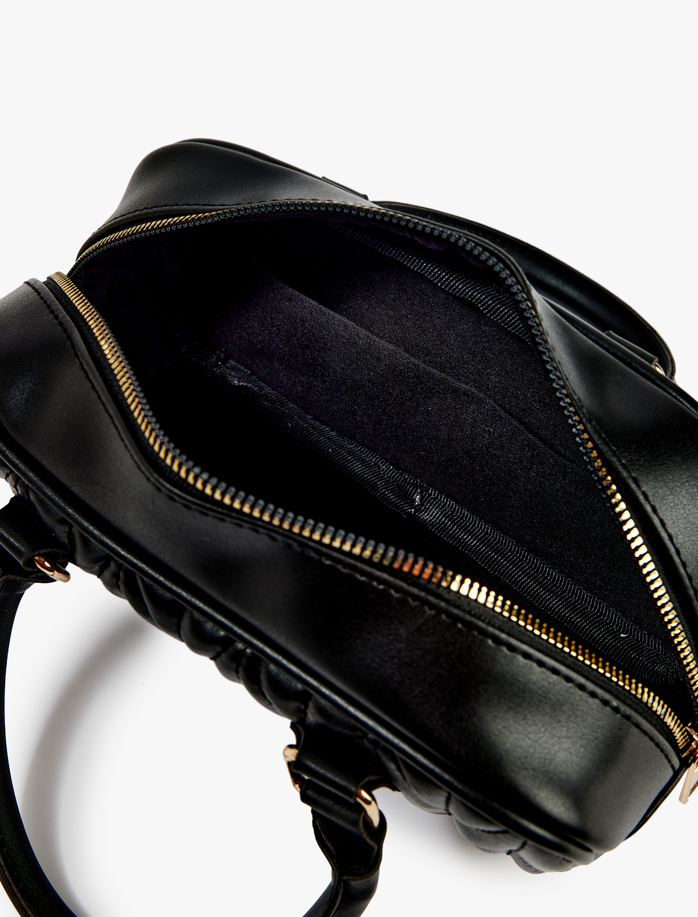  Kadın Dikiş Detaylı Fermuarlı Saplı Askılı Suni Deri El ve Omuz  Çantası