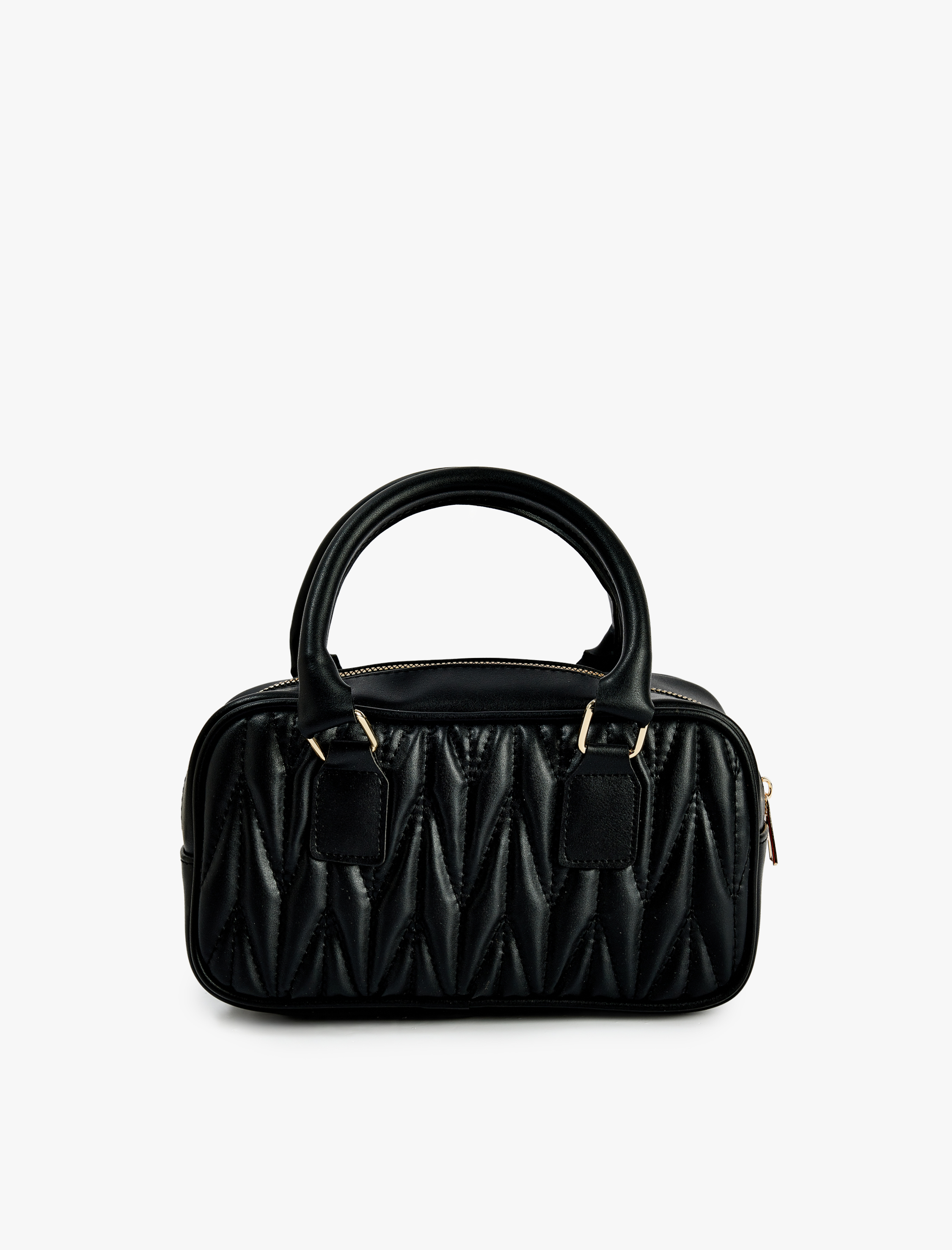  Kadın Dikiş Detaylı Fermuarlı Saplı Askılı Suni Deri El ve Omuz  Çantası