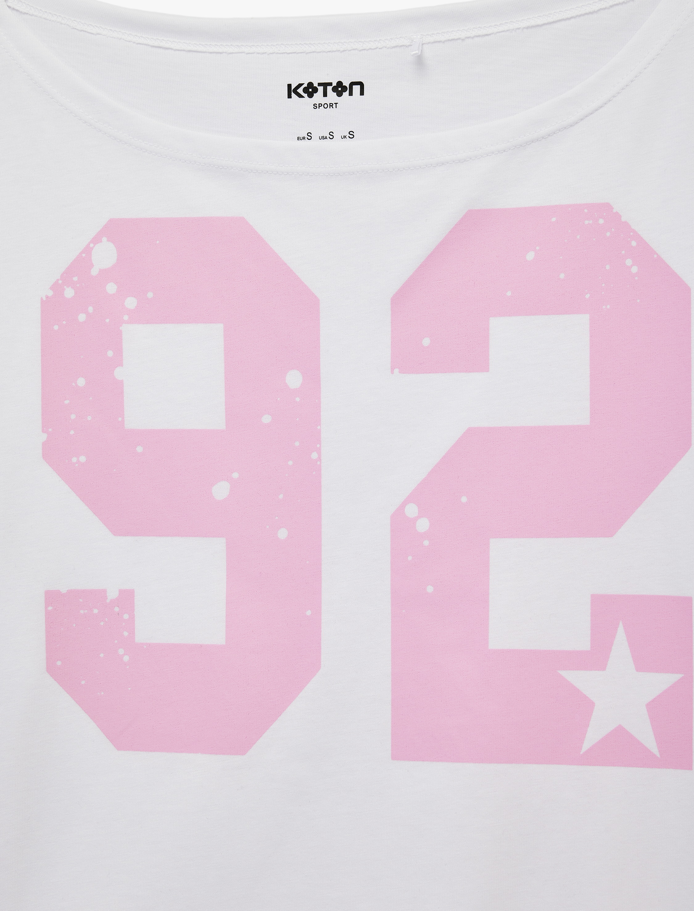   Kısa Kollu Kayık Yaka Pamuklu Baskılı Oversize Spor Tişört