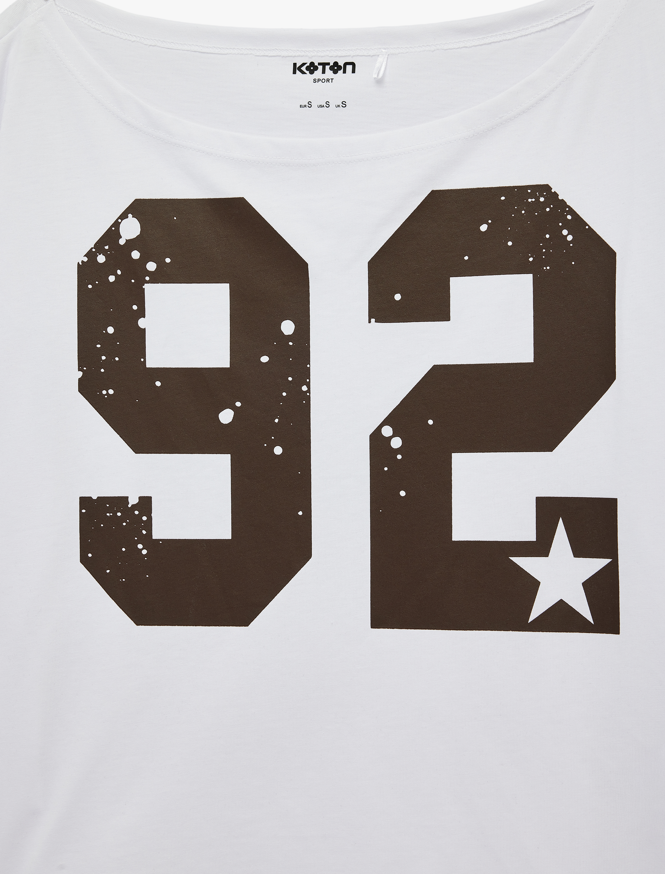   Kısa Kollu Kayık Yaka Baskılı Oversize Spor Tişört