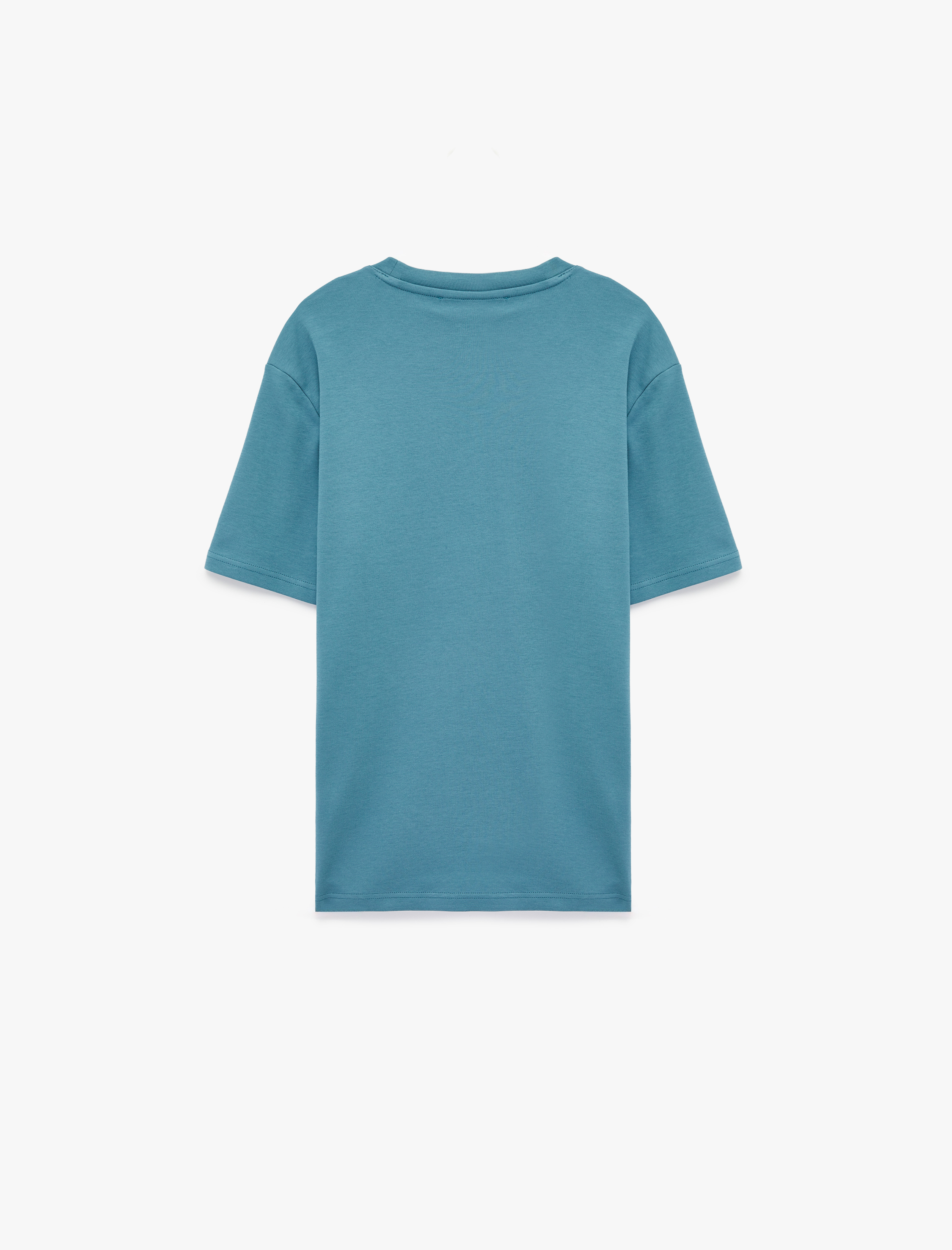   Regular Fit Kısa Kollu Bisiklet Yaka Pamuklu Baskılı Tişört