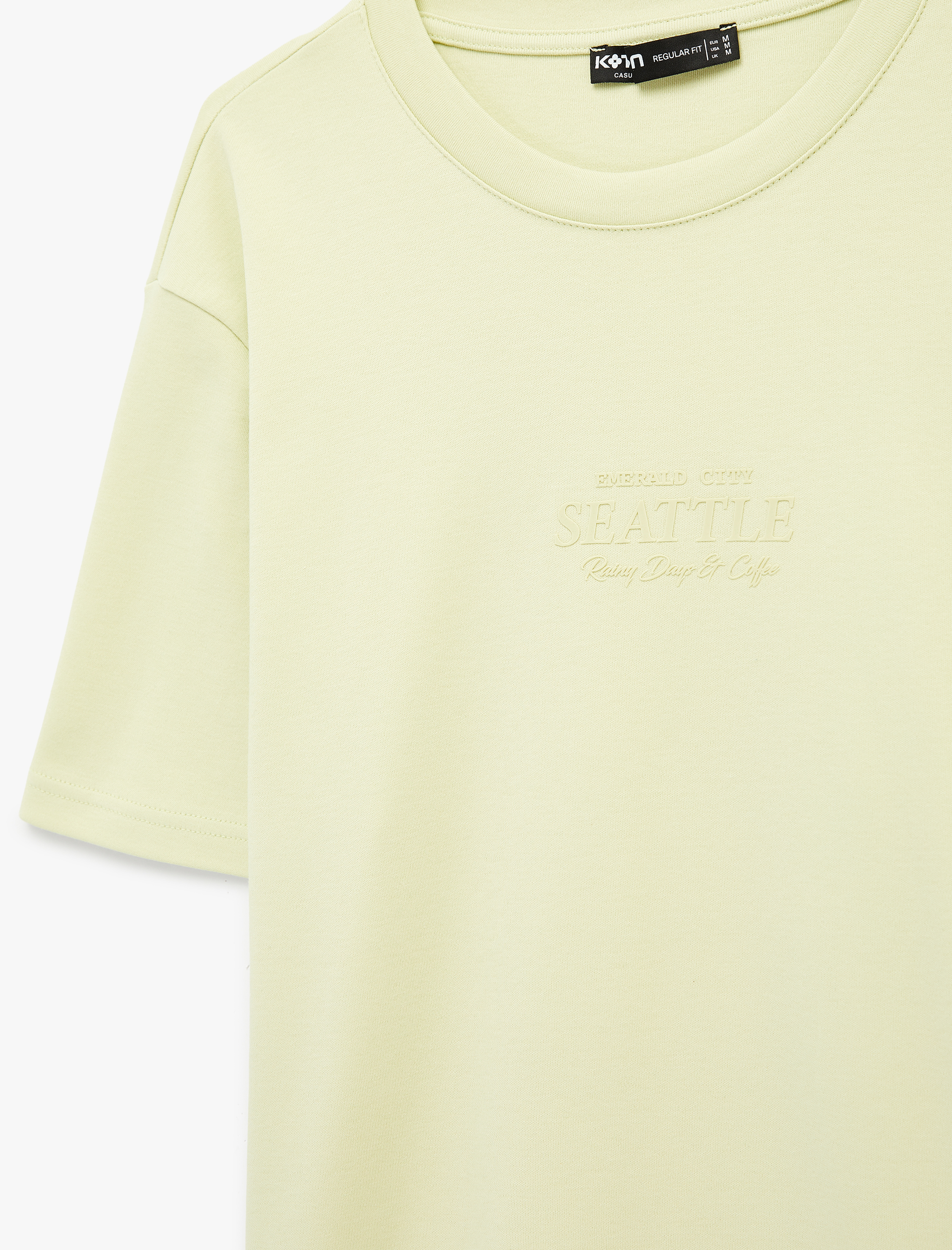   Regular Fit Kısa Kollu Bisiklet Yaka Pamuklu Baskılı Tişört