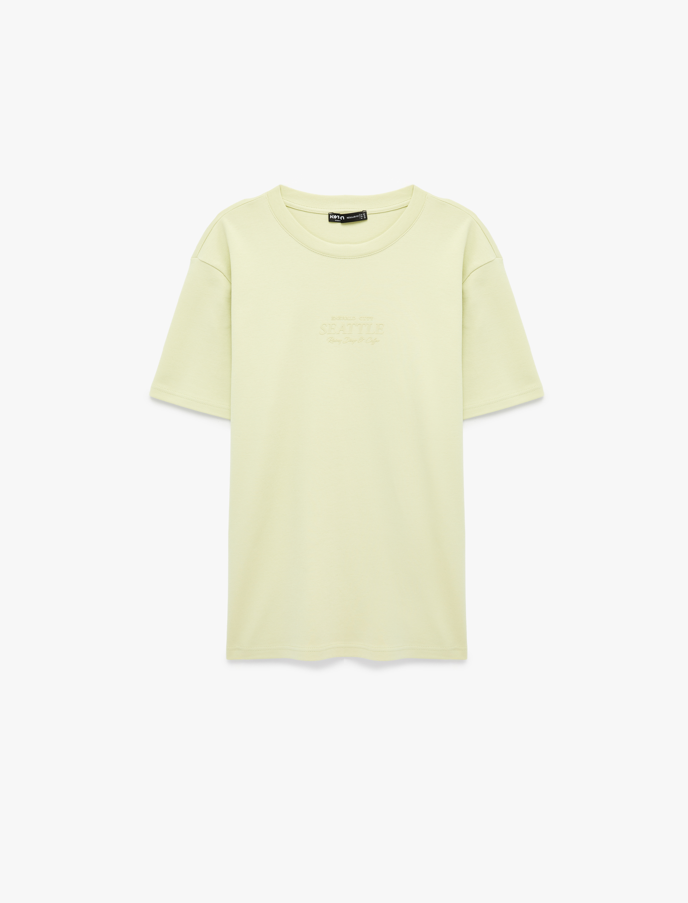   Regular Fit Kısa Kollu Bisiklet Yaka Pamuklu Baskılı Tişört