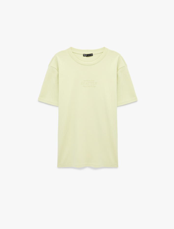  Regular Fit Kısa Kollu Bisiklet Yaka Pamuklu Baskılı Tişört