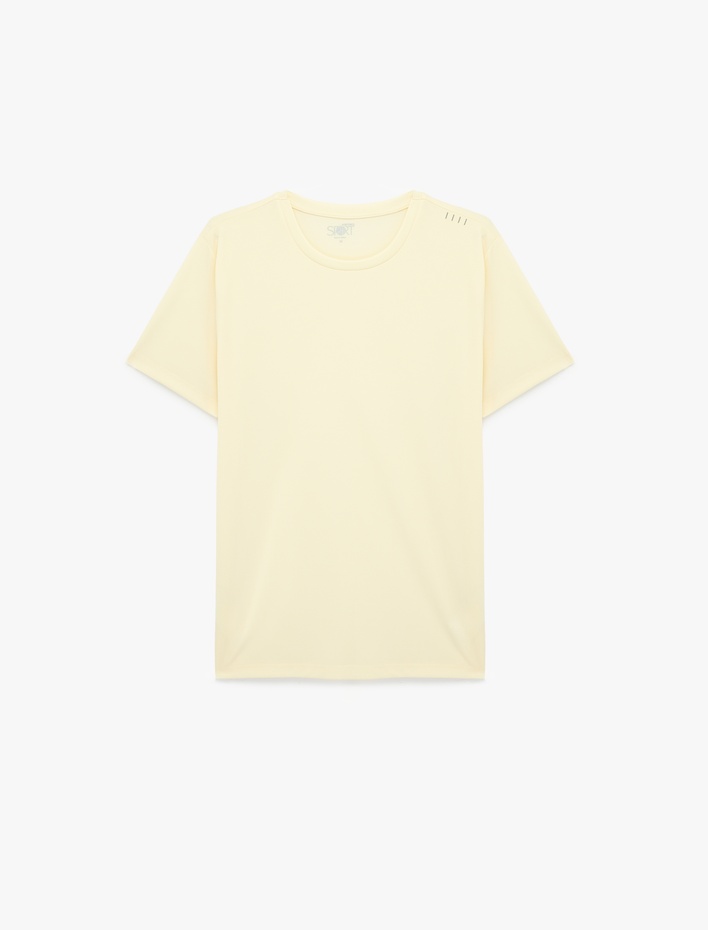  Regular Fit Baskı Detaylı Bisiklet Yaka Kısa Kollu Spor Tişört