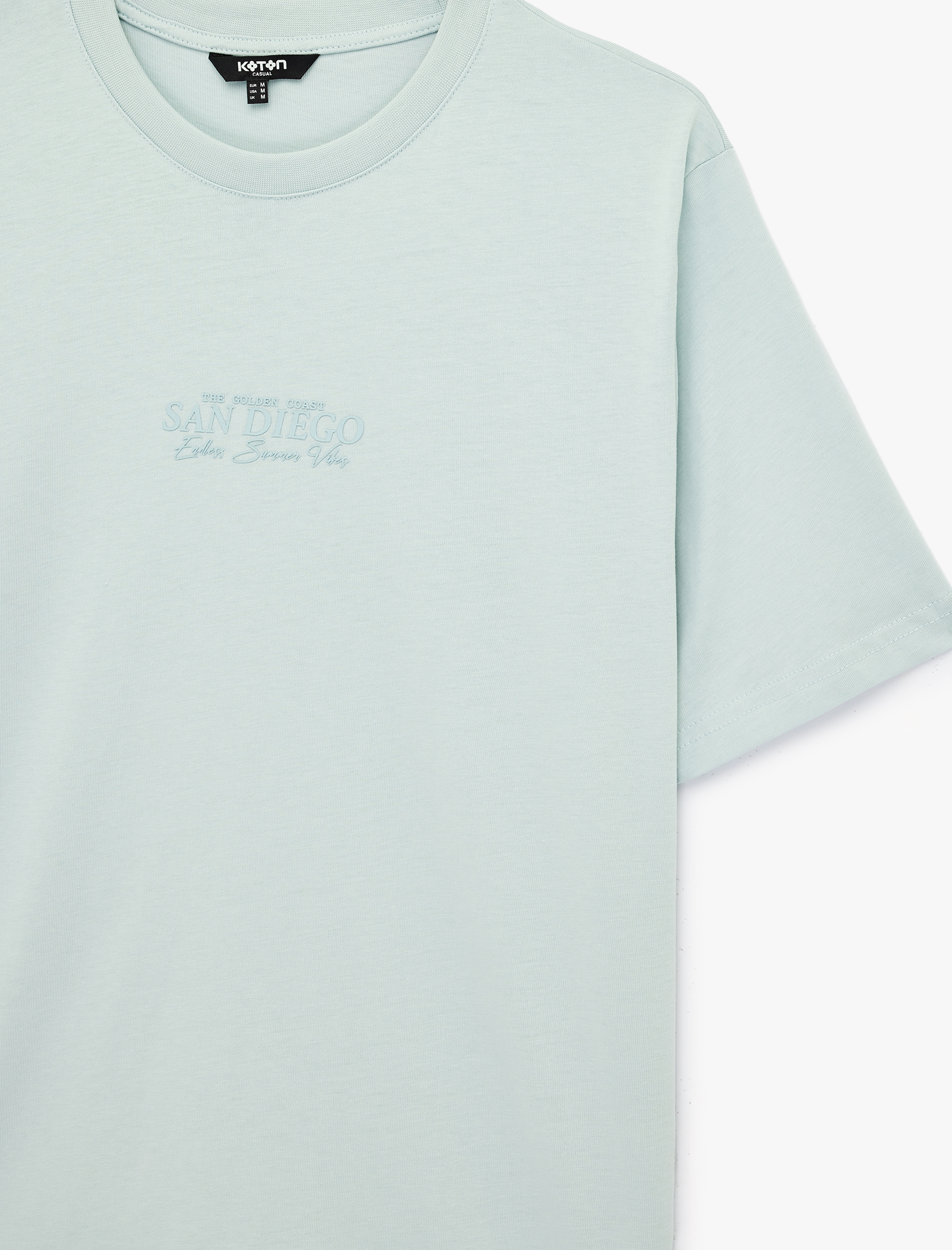   Regular Fit Kısa Kollu Pamuklu Bisiklet Yaka Baskılı Tişört