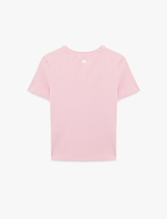  Slim Fit Kısa Kollu Bisiklet Yaka Spor Tişört