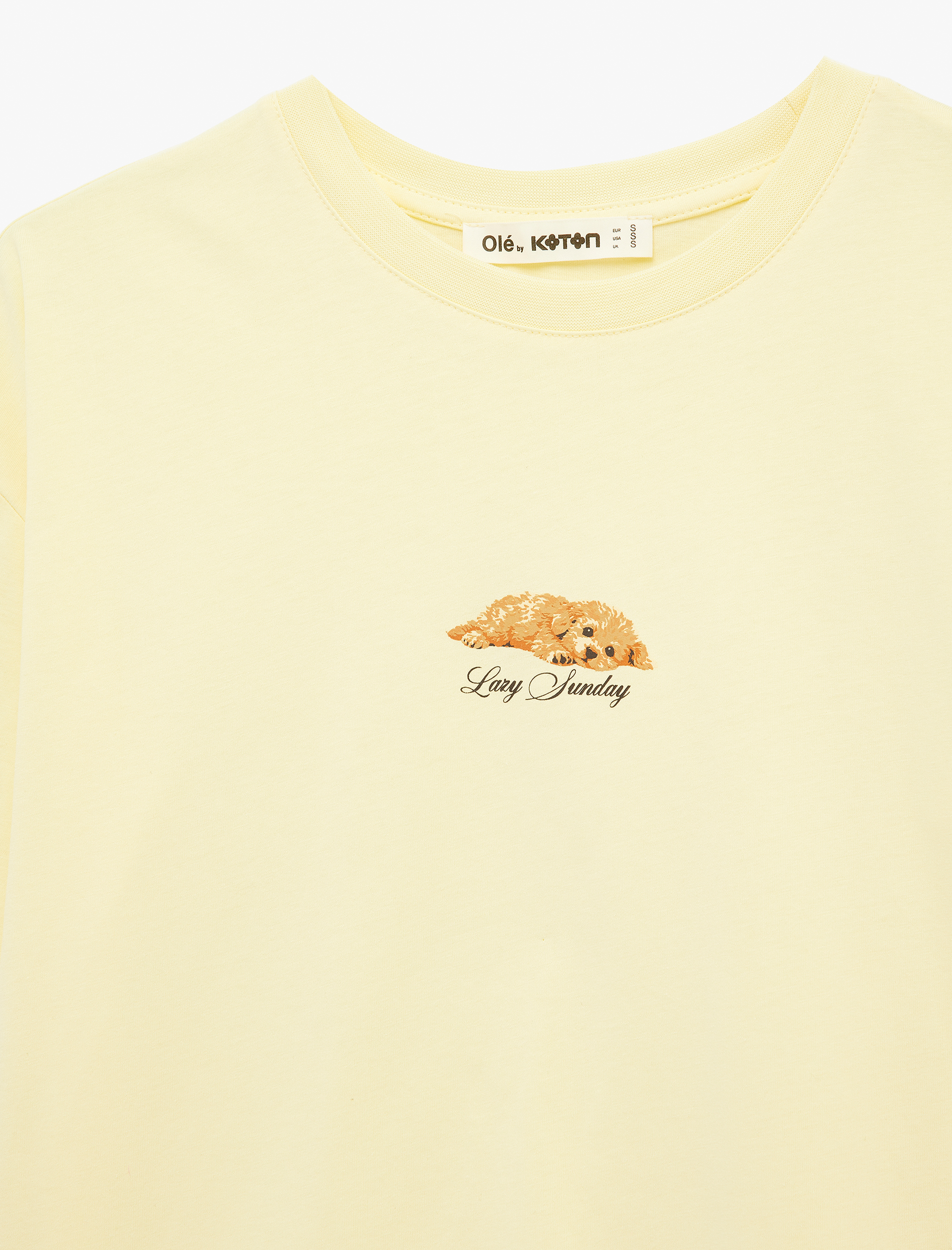   Kısa Kollu Bisiklet Yaka Baskılı Rahat Kalıp Tişört