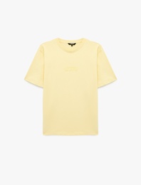 Regular Fit Kısa Kollu Pamuklu Bisiklet Yaka Baskılı Tişört