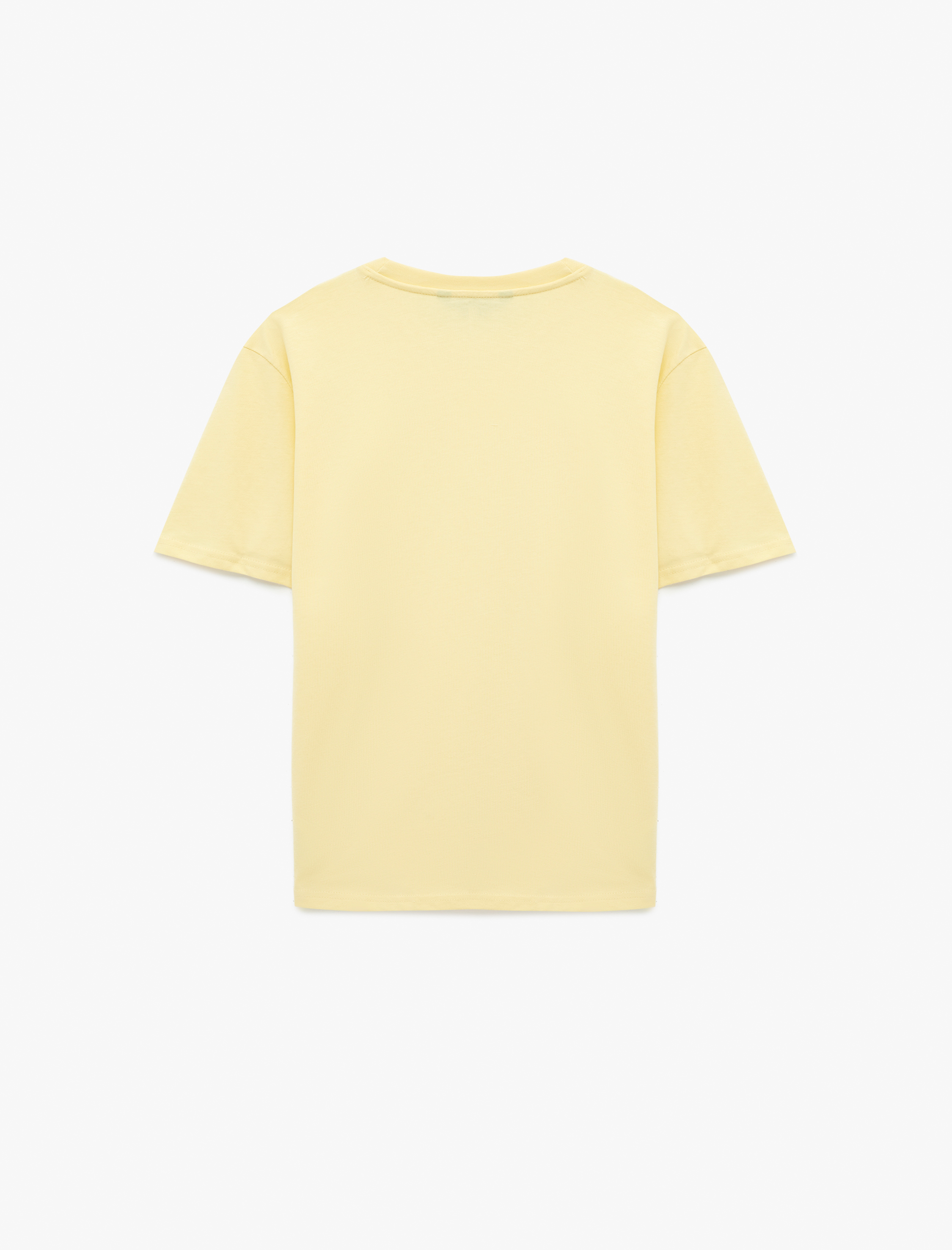   Regular Fit Kısa Kollu Pamuklu Bisiklet Yaka Baskılı Tişört