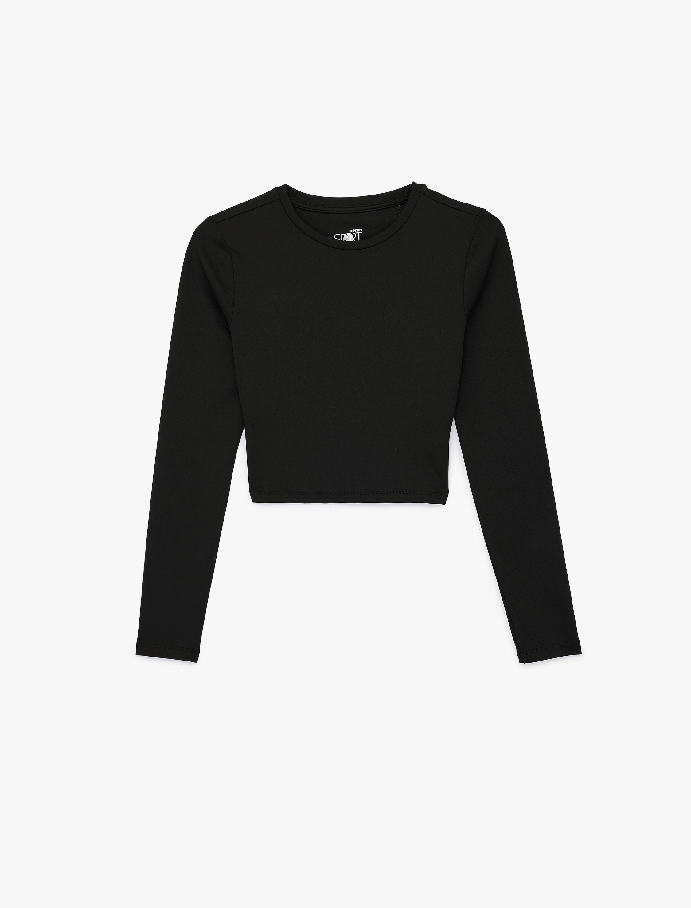   Uzun Kollu Bisiklet Yaka Slim Fit Spor Tişört