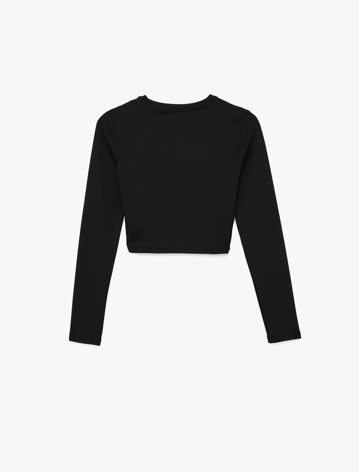  Uzun Kollu Bisiklet Yaka Slim Fit Spor Tişört