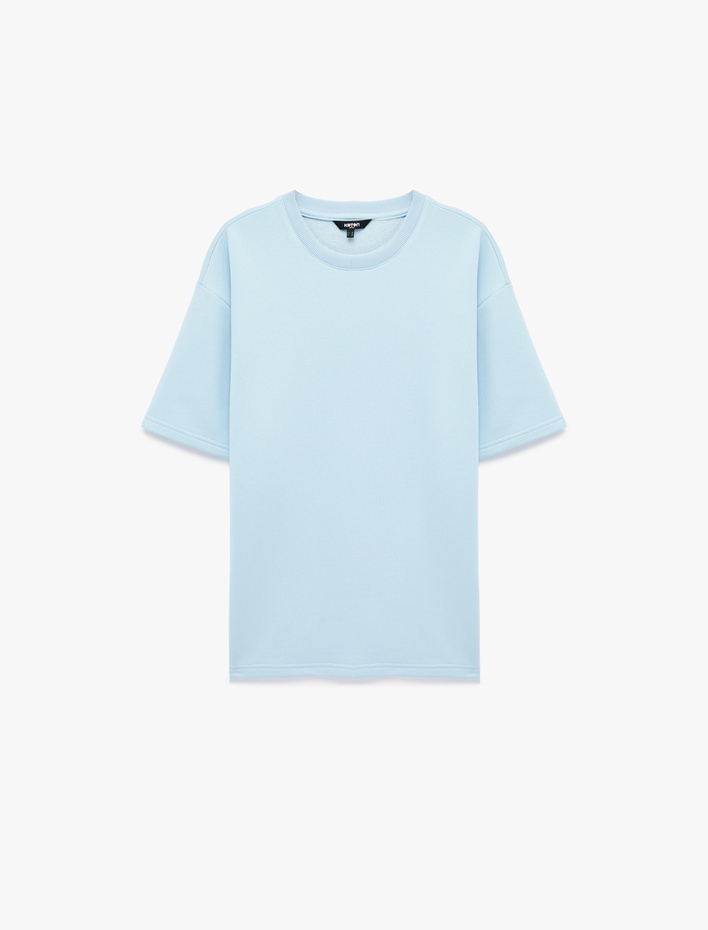  Rahat Kalıp Kısa Kollu Bisiklet Yaka Basic Spor Tişört