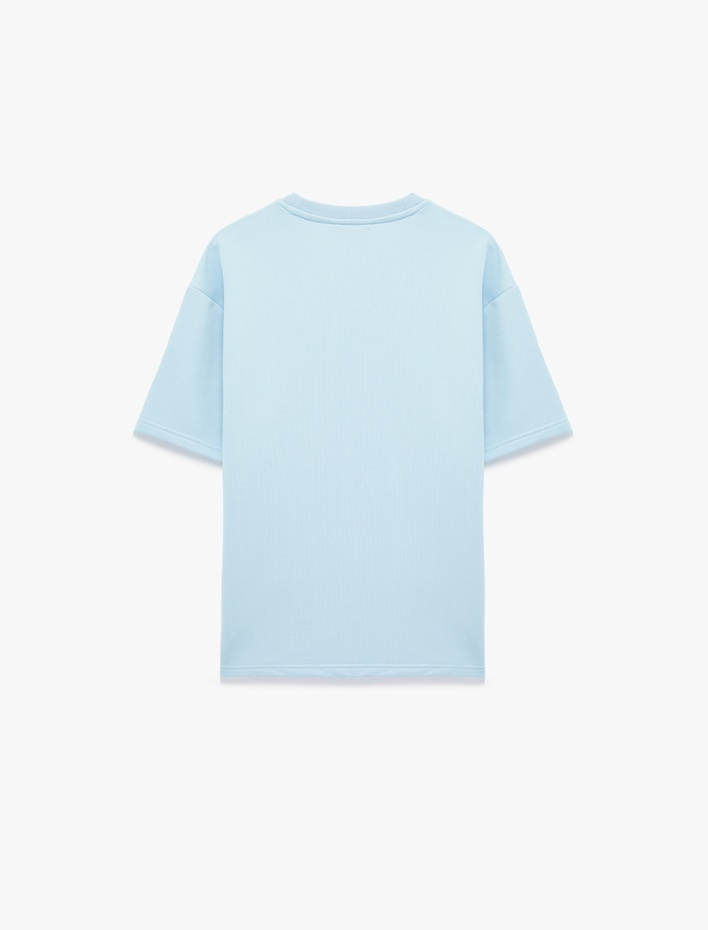  Rahat Kalıp Kısa Kollu Bisiklet Yaka Basic Spor Tişört