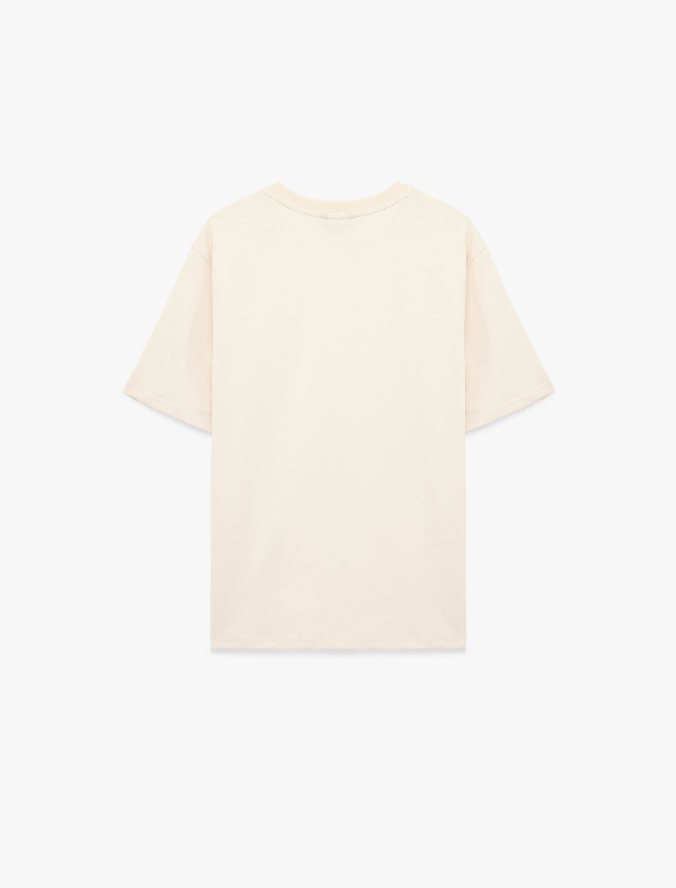   Regular Fit Kısa Kollu Pamuklu Bisiklet Yaka Baskılı Tişört