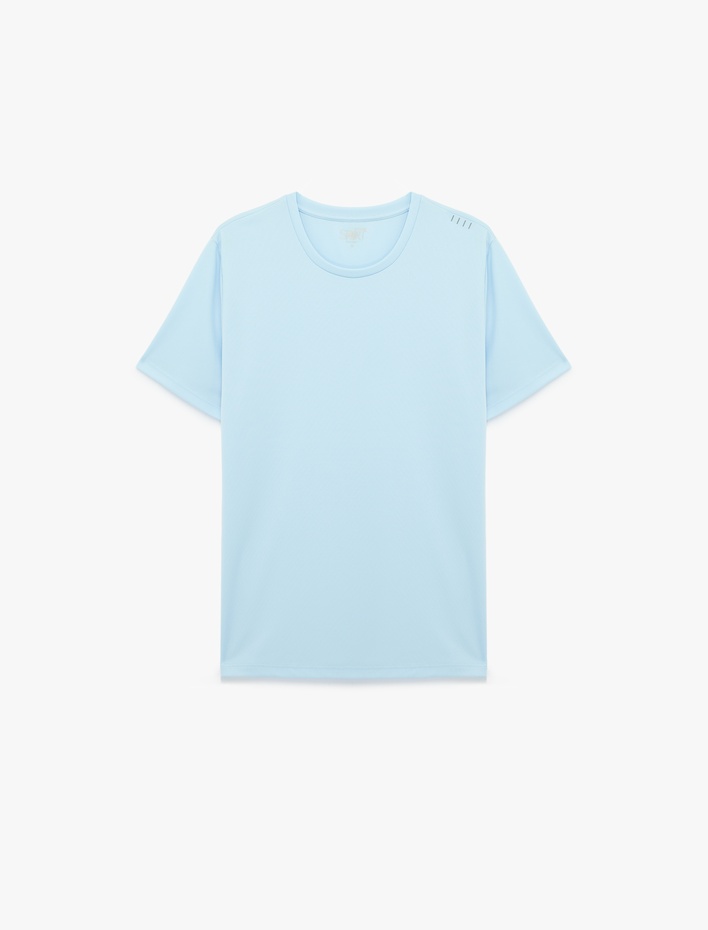  Regular Fit Baskı Detaylı Bisiklet Yaka Kısa Kollu Spor Tişört