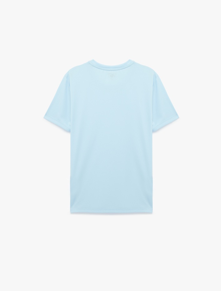  Regular Fit Baskı Detaylı Bisiklet Yaka Kısa Kollu Spor Tişört