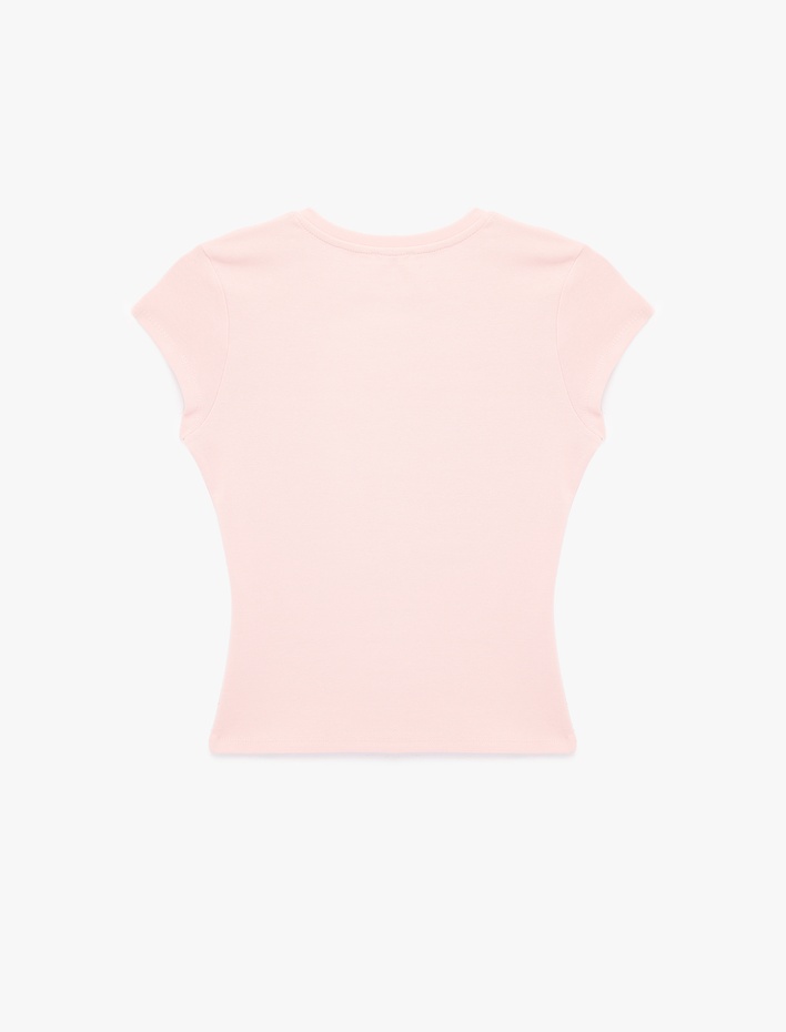  Slim Fit Kısa Kollu Bisiklet Yaka Pamuklu Tişört