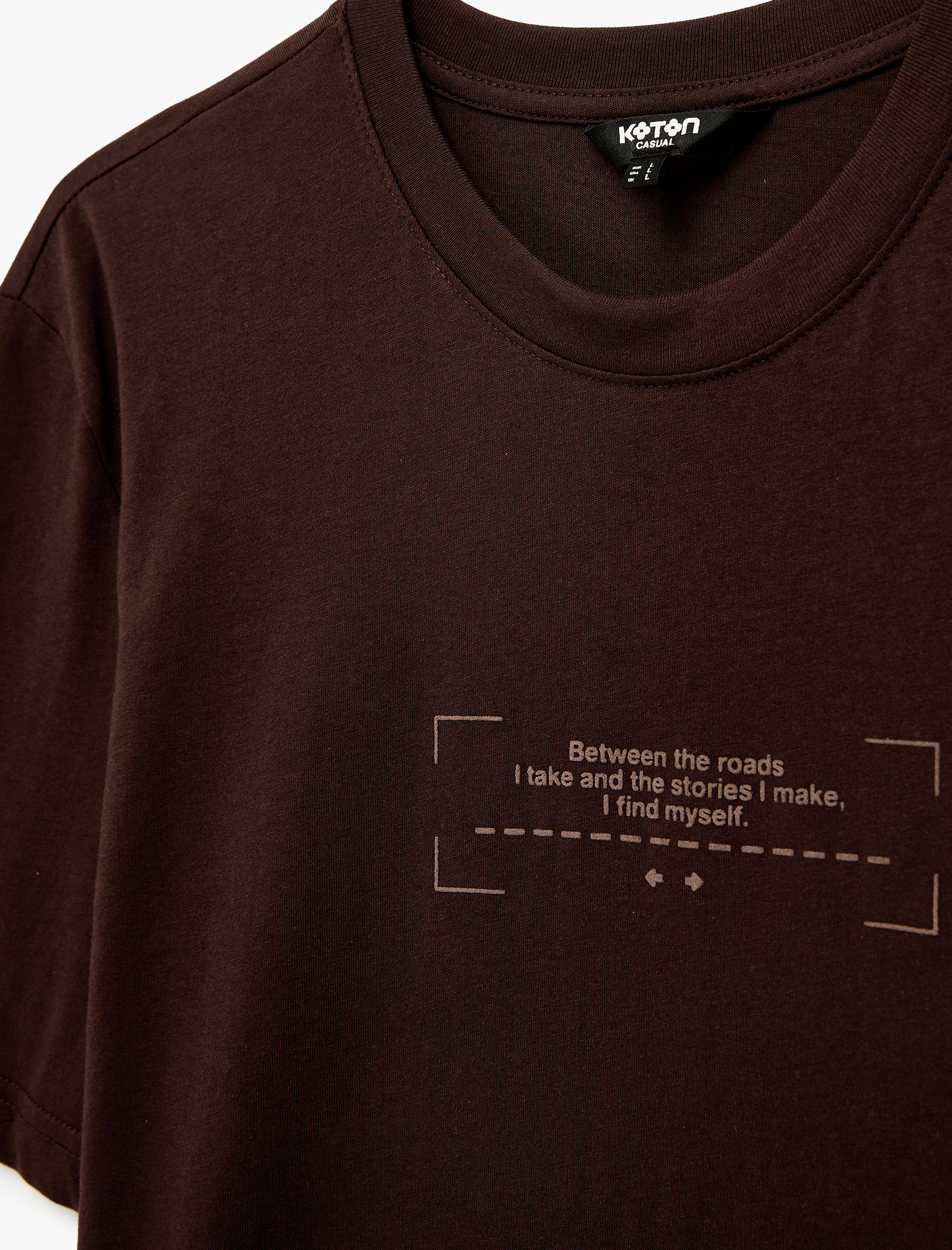   Regular Fit Kısa Kollu Pamuklu Bisiklet Yaka Baskılı Tişört