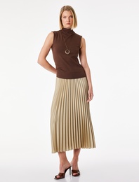 Normal Bel Midi Pileli Saten Etek