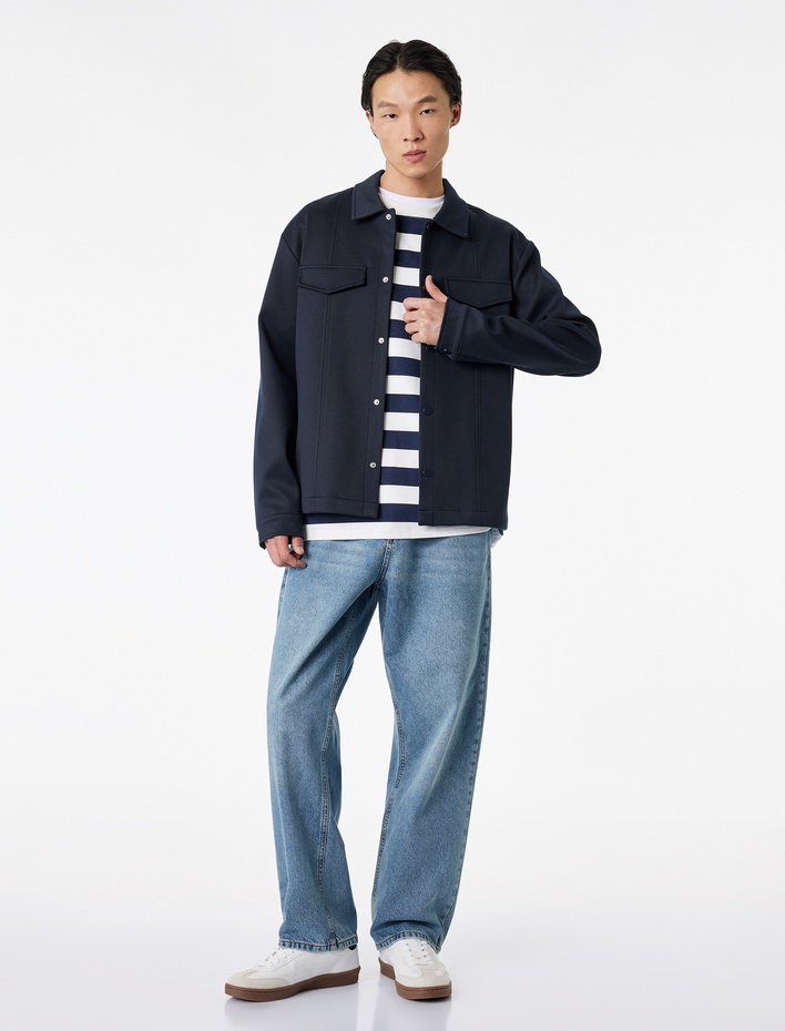  Pamuklu Bol Normal Bel Baggy Jean Pantolon