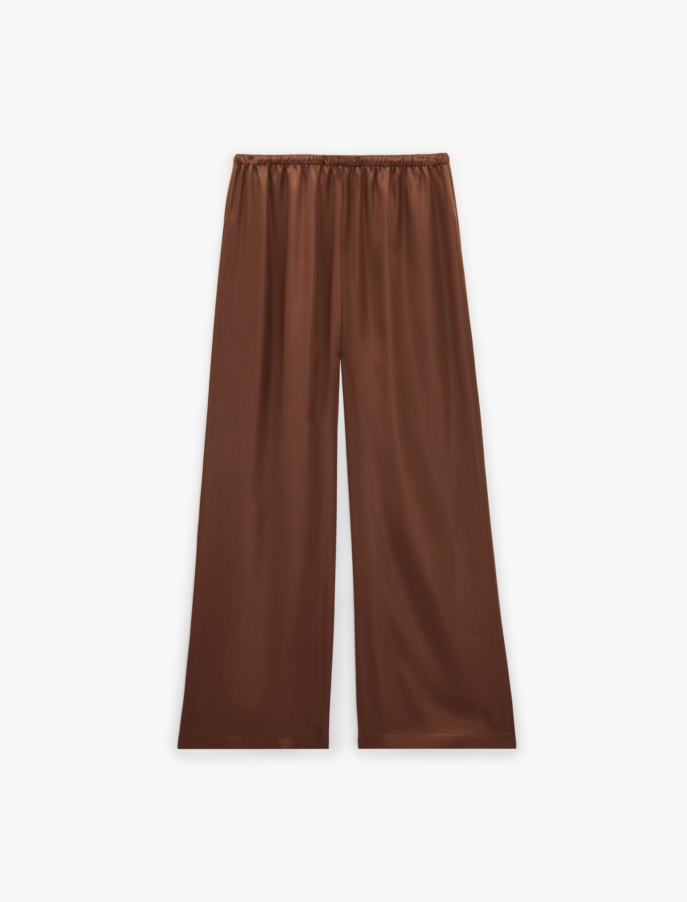   Beli Bağlamalı Geniş Paça Saten Pantolon