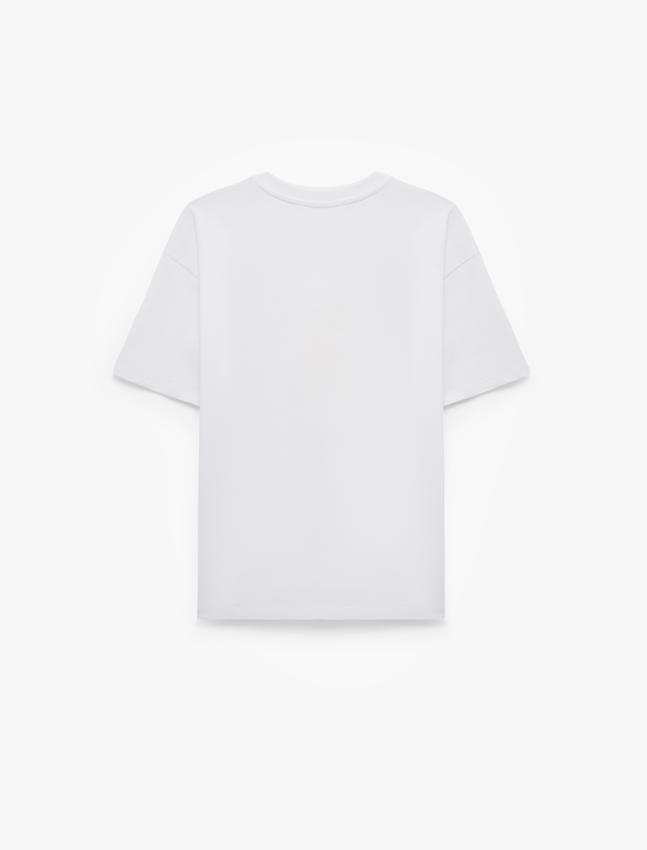   Rahat Kalıp Kısa Kollu Bisiklet Yaka Hibiskus Baskılı Tişört