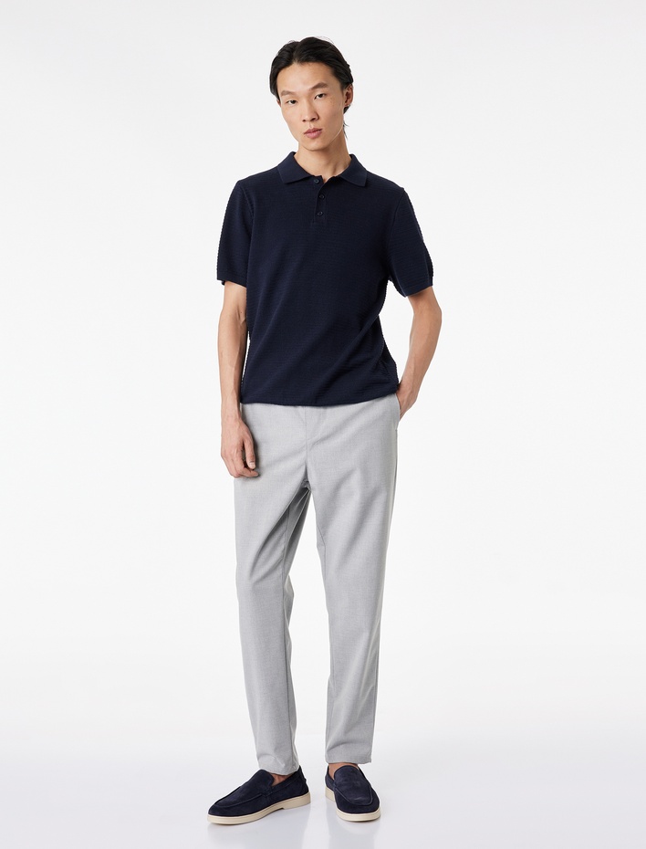  Regular Fit Pamuklu Polo Yaka Kısa Kollu Triko Tişört