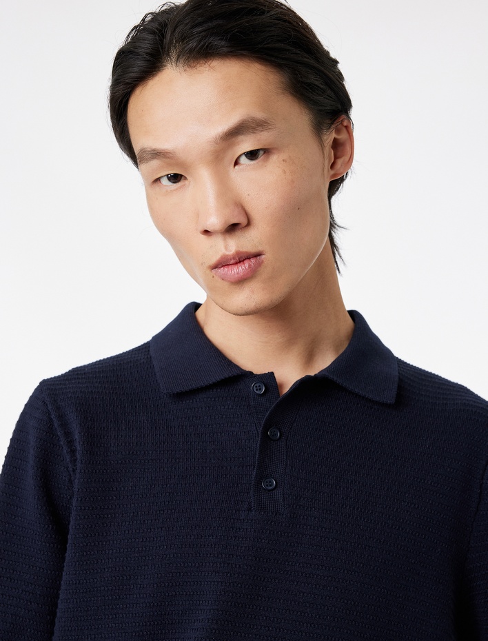  Regular Fit Pamuklu Polo Yaka Kısa Kollu Triko Tişört