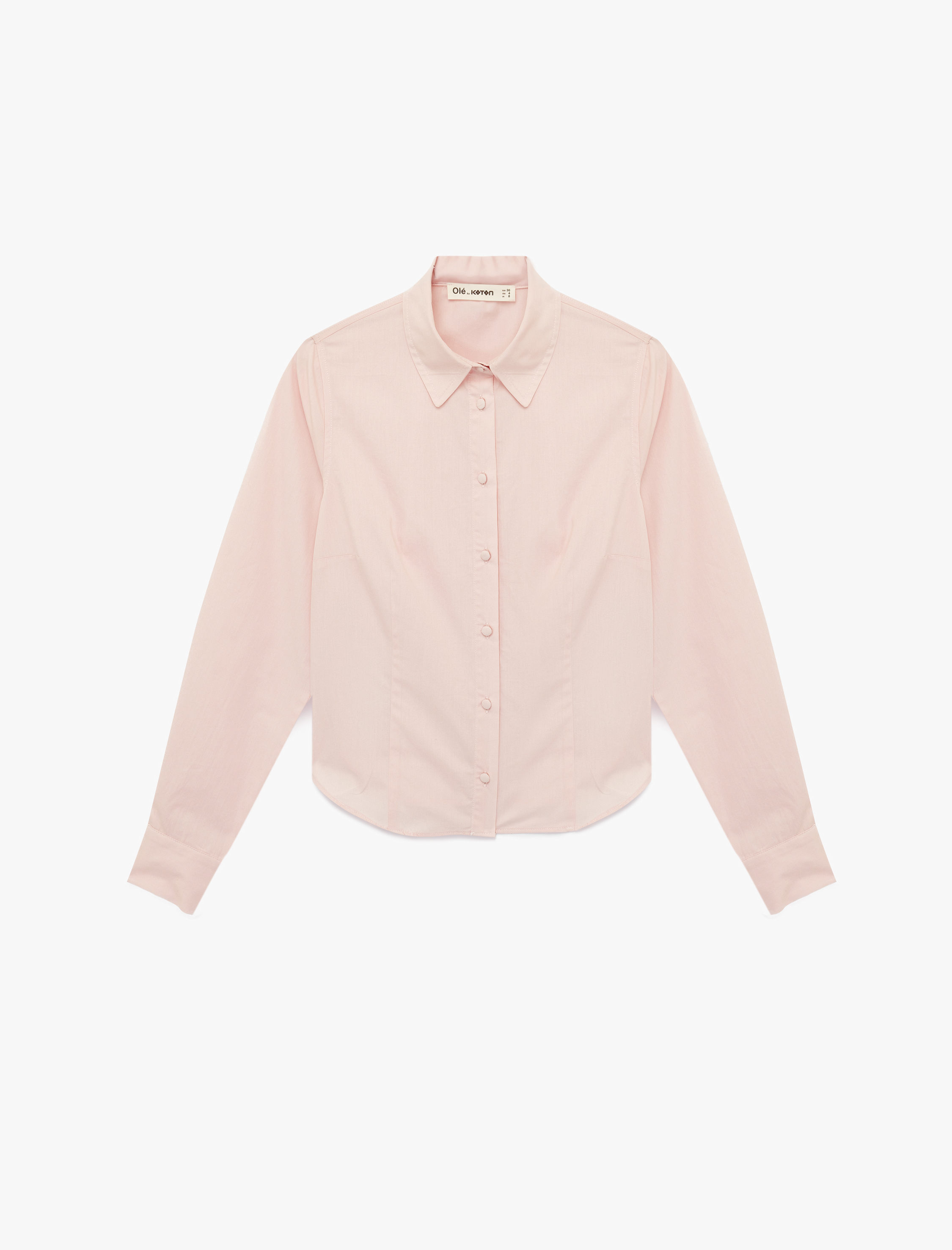   Slim Fit Uzun Kollu Klasik Yaka Sırtı Bağcık Detaylı Düğmeli Poplin Gömlek