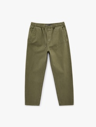 Regular Fit Normal Bel Pamuklu Bol Beli Bağcıklı Baggy Jean Pantolon