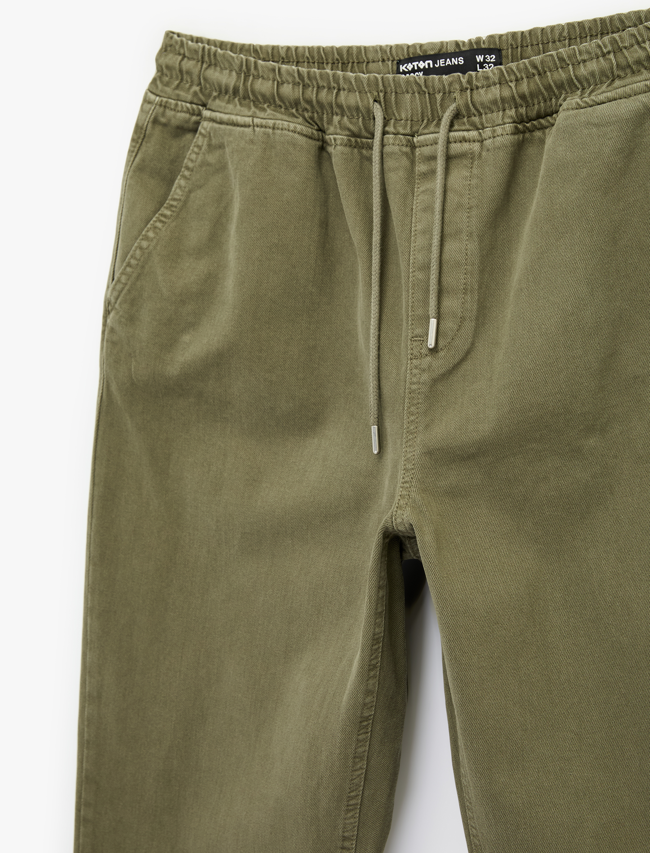   Regular Fit Normal Bel Pamuklu Bol Beli Bağcıklı Baggy Jean Pantolon