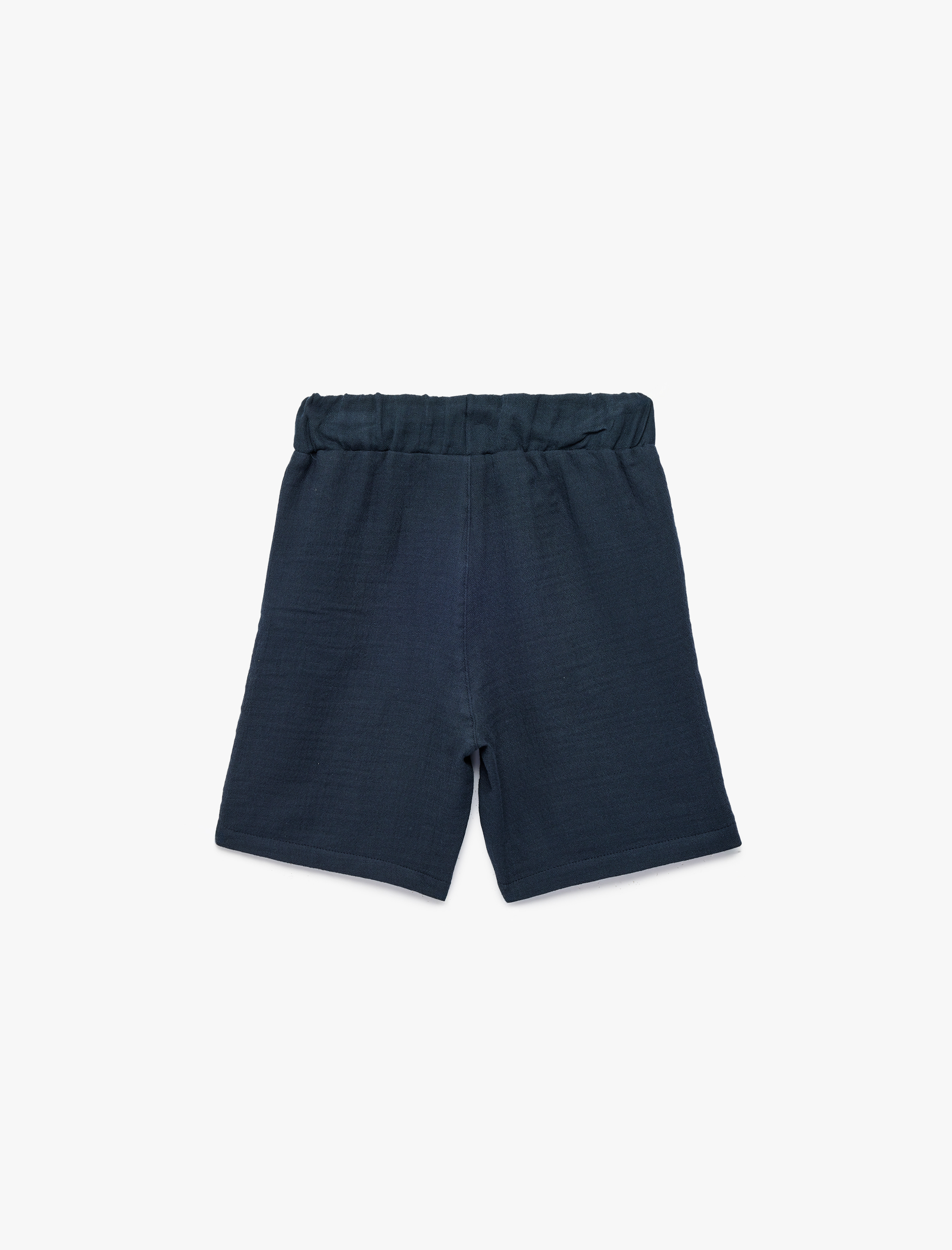  Erkek Çocuk Beli Bağcıklı Cep Detaylı Pamuklu Şort