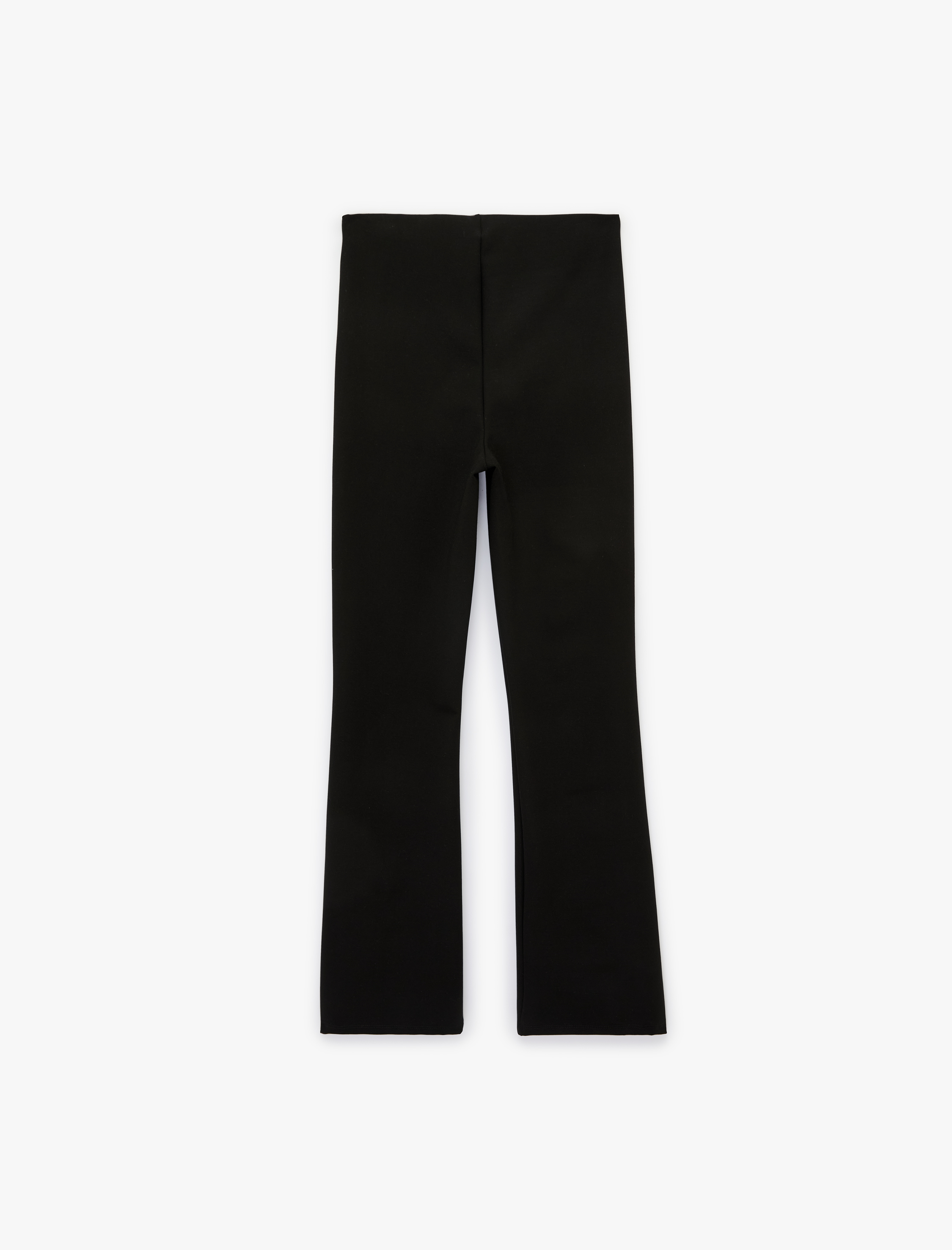   Dar Kesim Nervür Detaylı İspanyol Paça Kumaş Pantolon