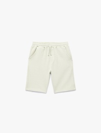 Pamuklu Ce Detaylı Beli Bağcıklı Basic Şort