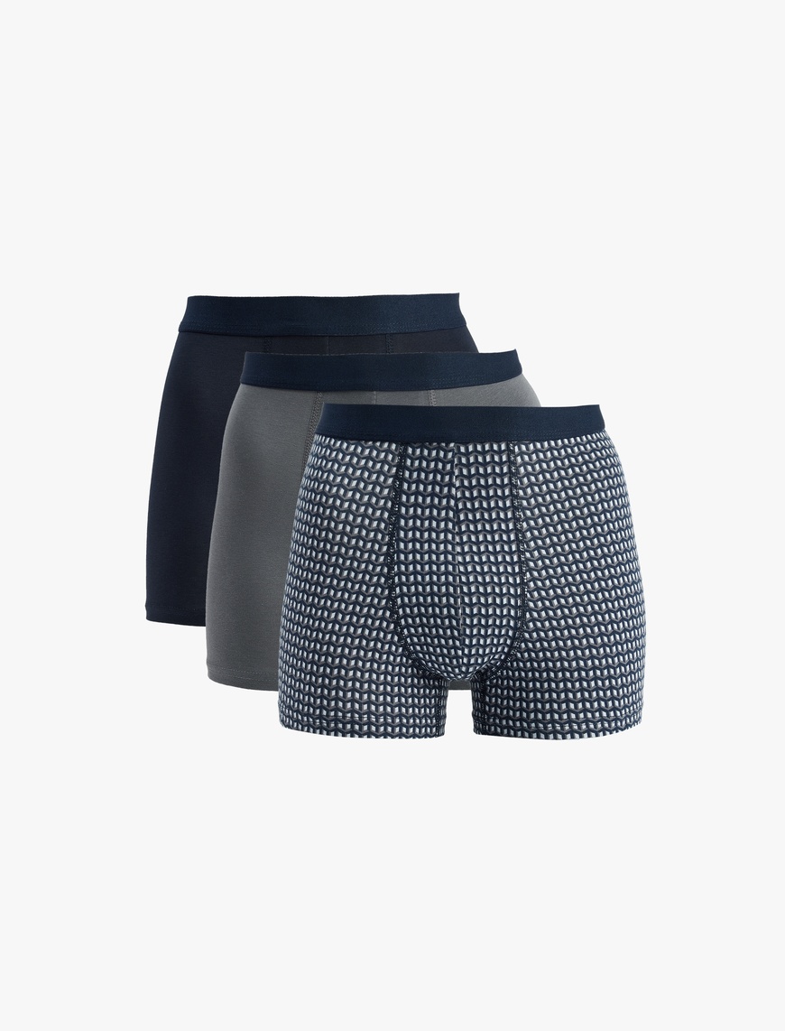 Koton Erkek Pamuklu Desenli 3’lü Boxer Seti