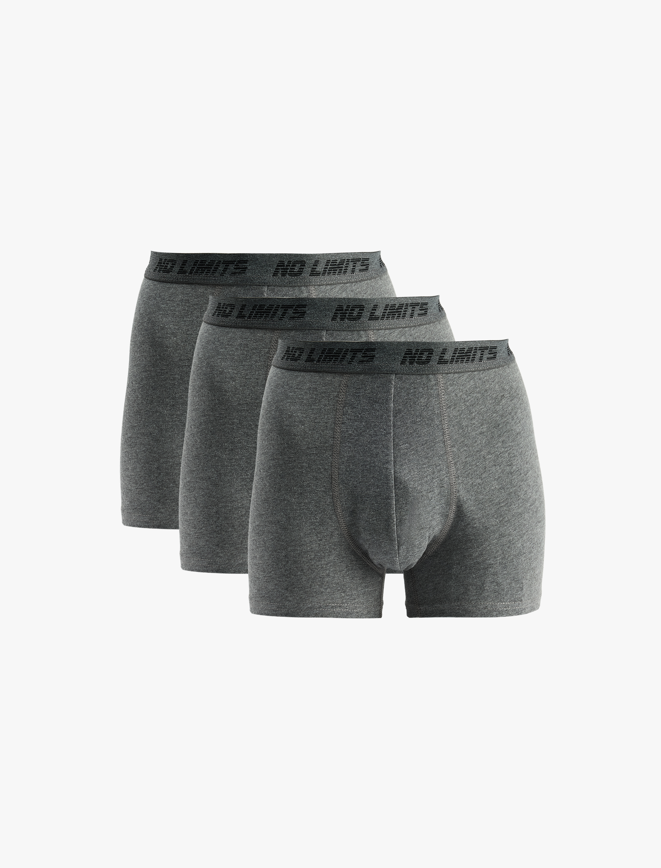   Baskılı Bel Detaylı Pamuklu Basic 3'lü Boxer Seti