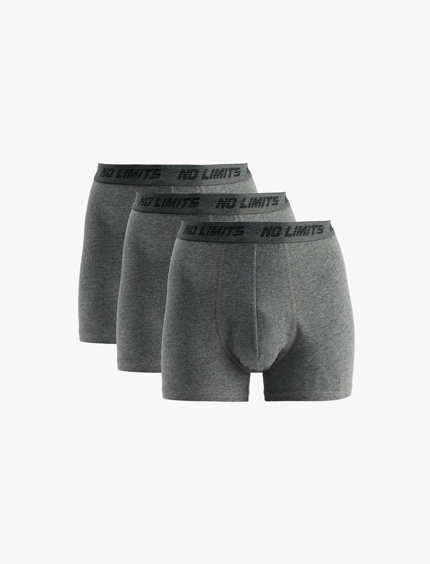 Koton Erkek Baskılı Bel Detaylı Pamuklu Basic 3’lü Boxer Seti