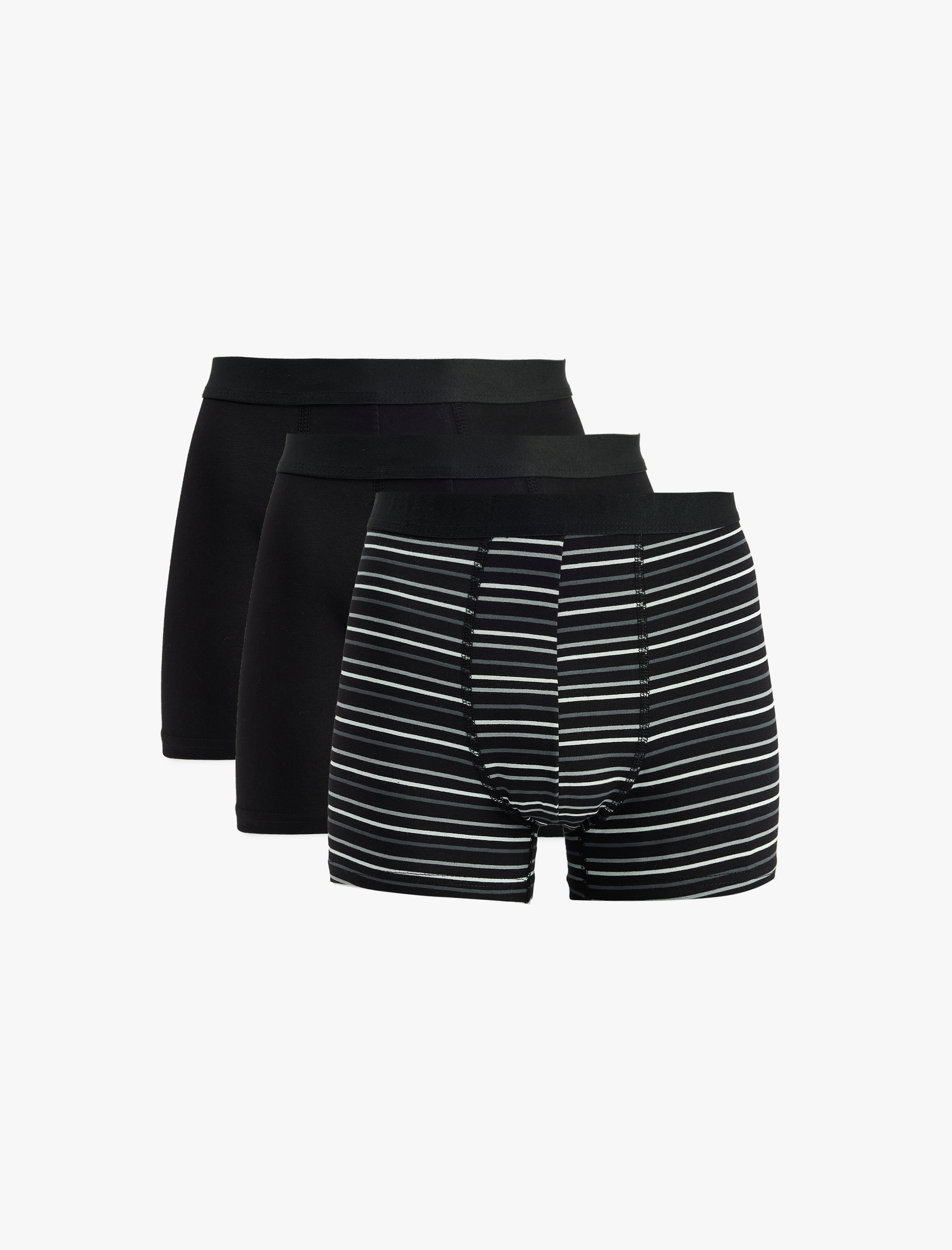   Regular Fit Çizgili Pamuklu 3'lü Boxer Seti