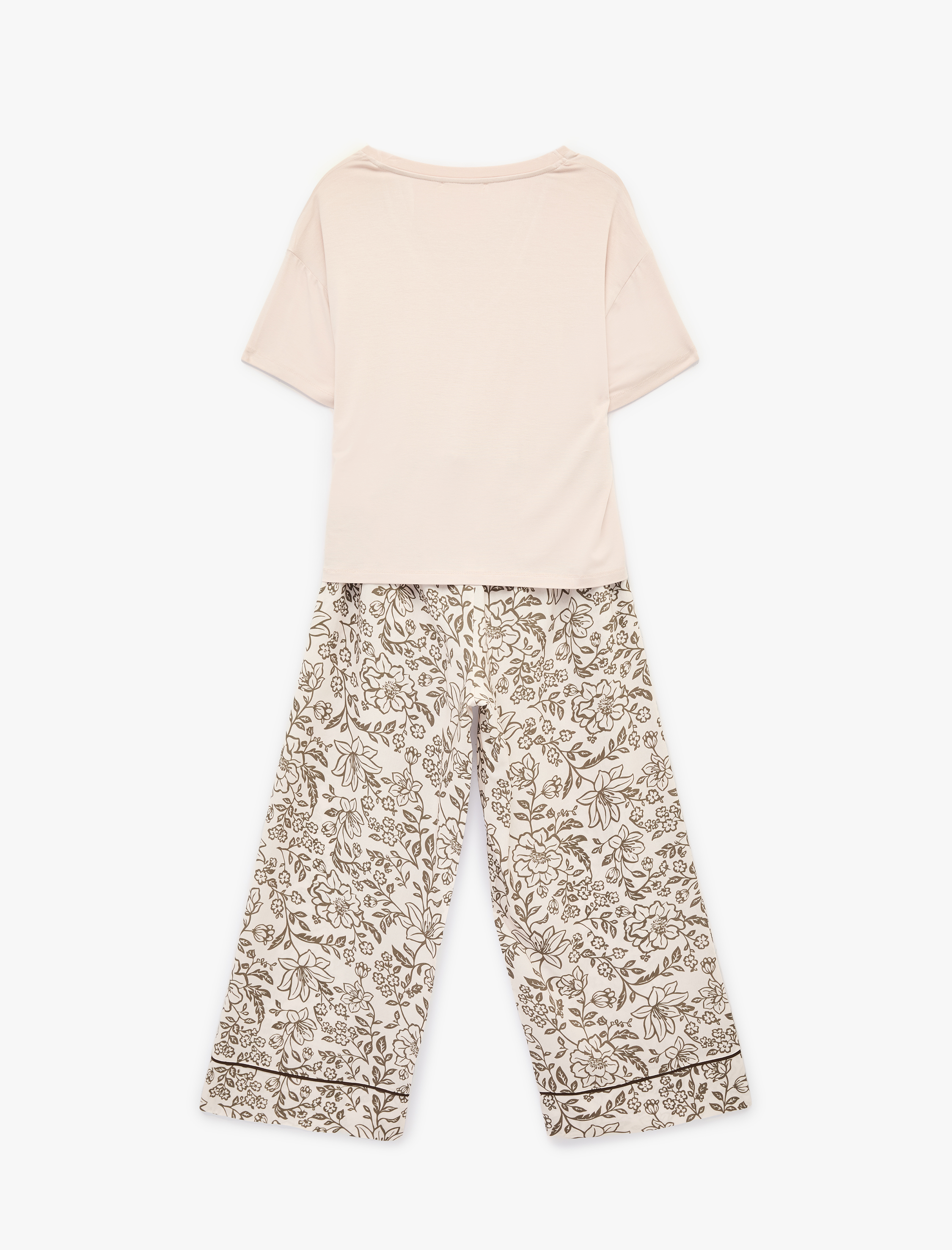   Desenli Kısa Kollu Viskon Pijama Takımı