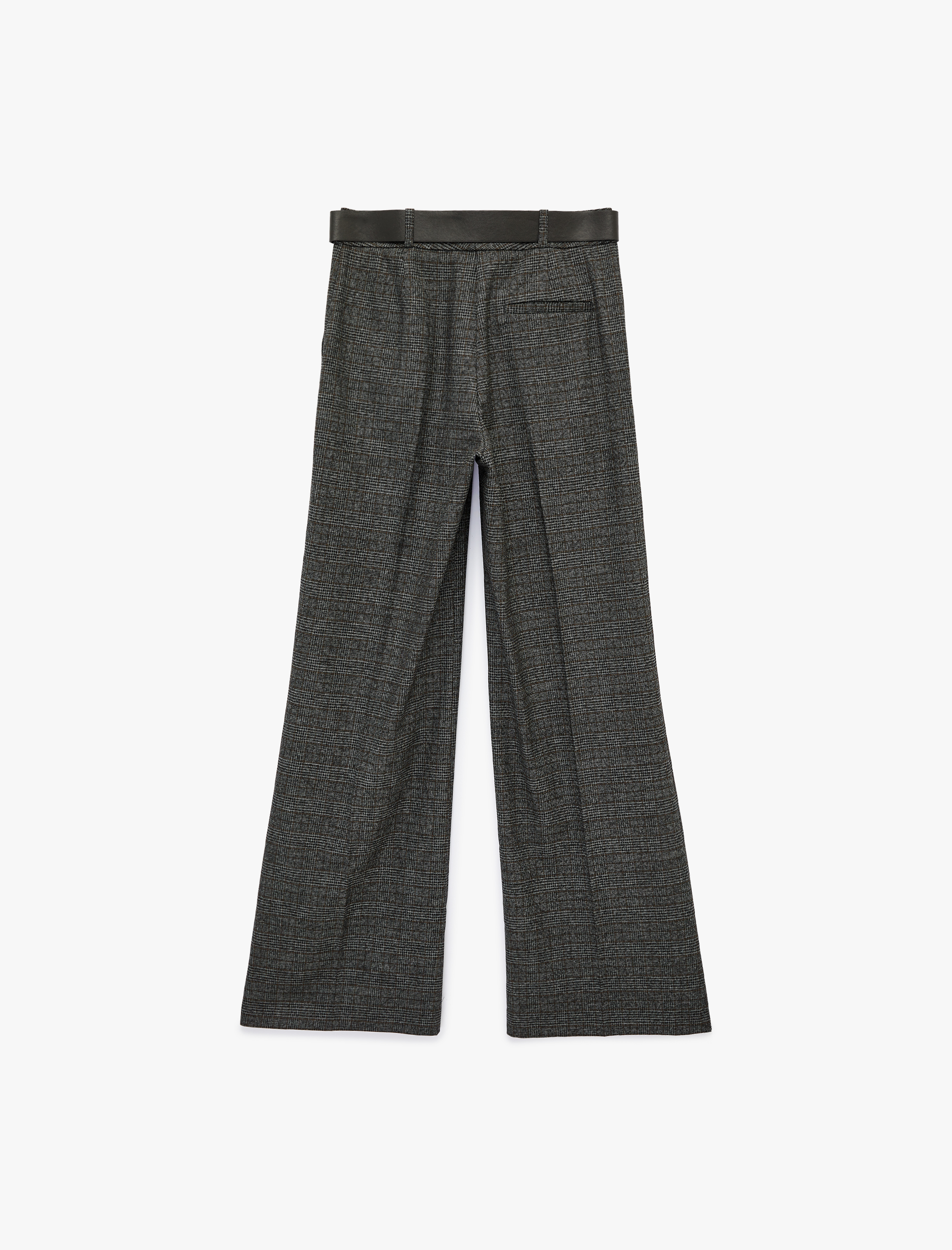   Cepli Bol Paça Kemerli Ekose Kumaş Pantolon