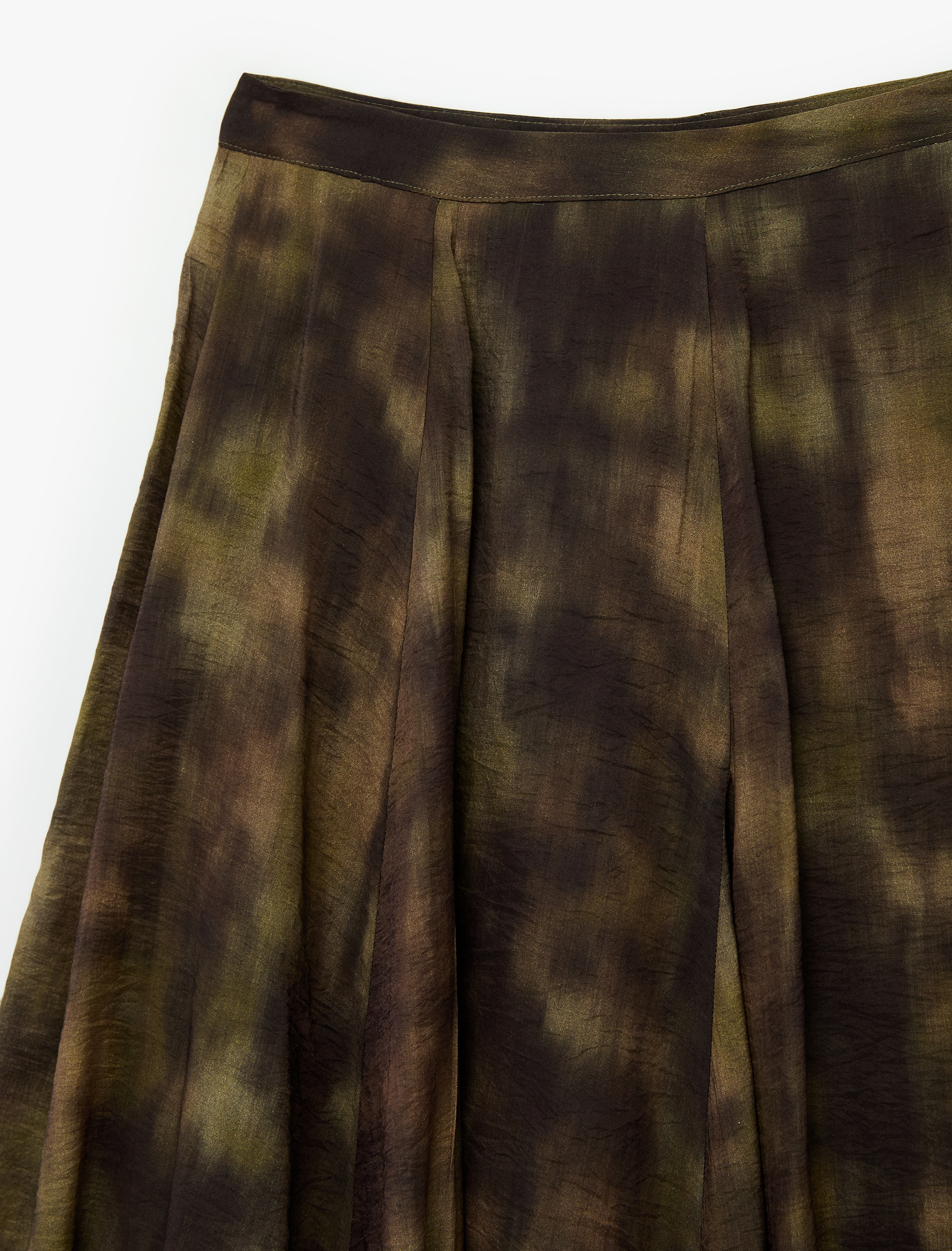   Rahat Kalıp Batik Desenli Midi Kloş Etek