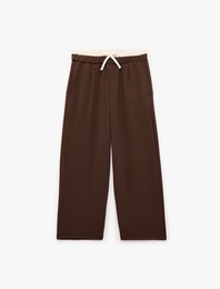 Viskon Karışımlı Rahat Kesim Geniş Paça Pantolon