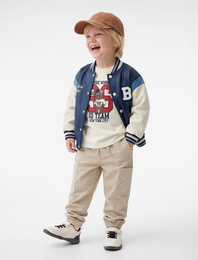 Uzun Kollu Bisiklet Yaka Suni Deri Bomber Kolej Ceket