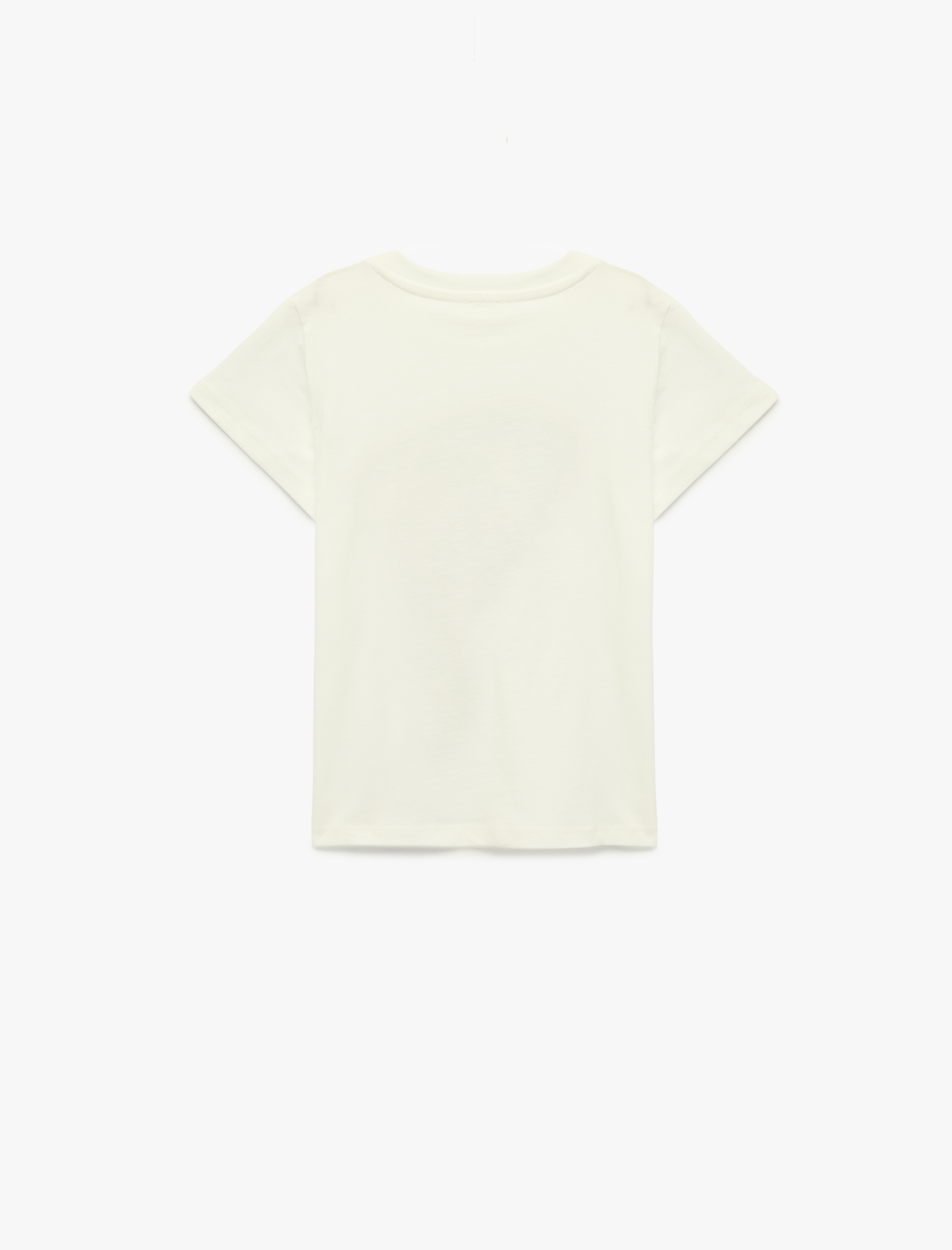  Kız Çocuk Kelebek Baskılı Kısa Kollu Bisiklet Yaka Pamuklu Tişört