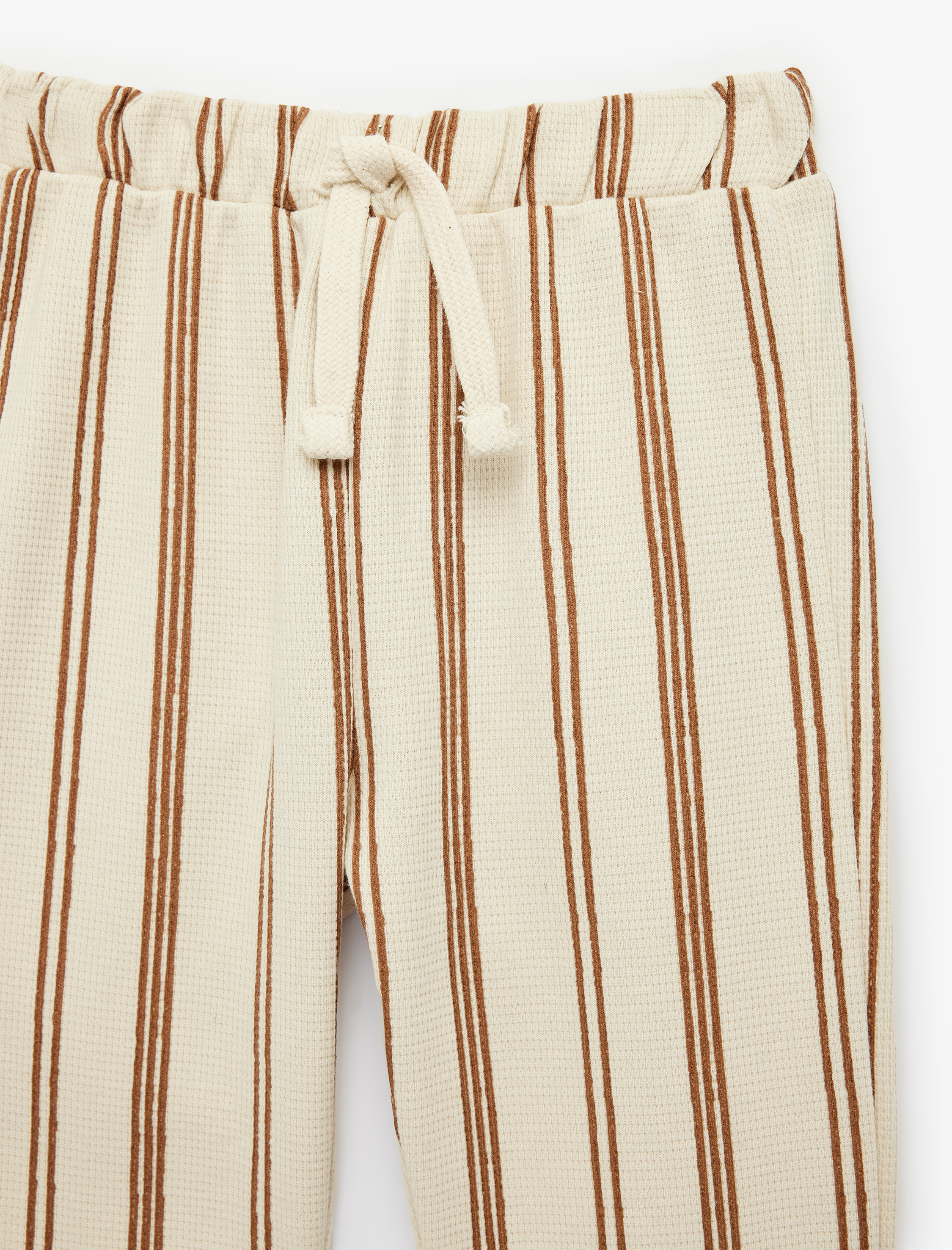  Erkek Bebek Pamuklu Beli Bağlamalı Çizgili Eşofman Altı