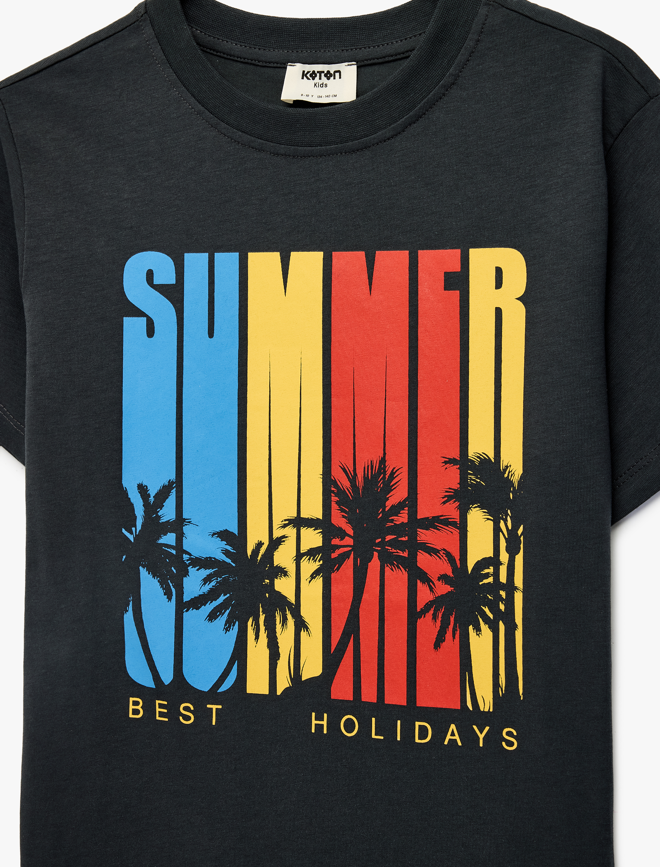  Erkek Çocuk Baskılı Kısa Kollu Bisiklet Yaka Pamuklu Tişört